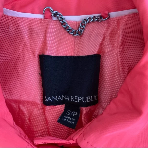 BANANA REPUBLIC Bright Coral Button Up Jacket - Picture 7 of 8